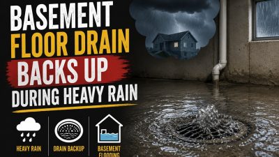 basement floor drain backs up during heavy rain