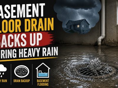 basement floor drain backs up during heavy rain