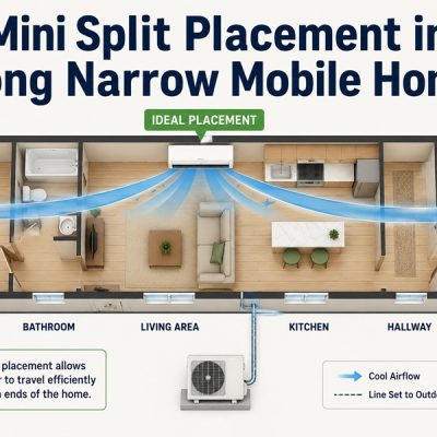 mini split placement in long narrow mobile home